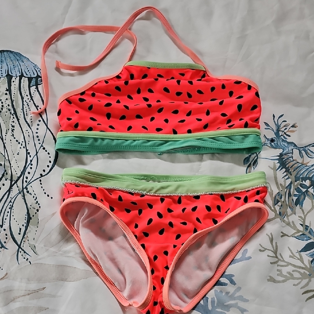 Watermelon Girls Cat & Jack Bikini Set, Size LARGE 10/12